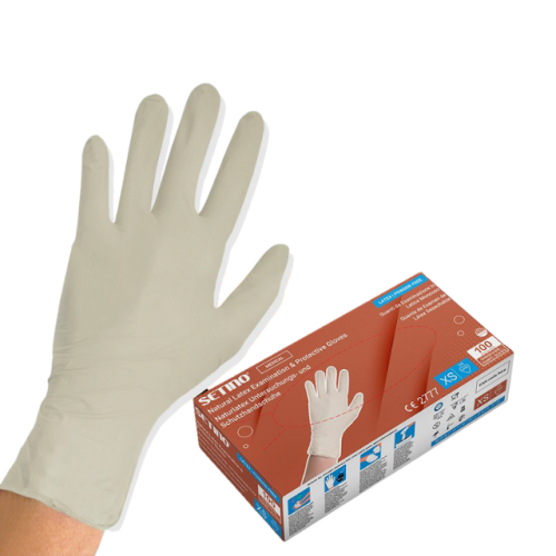 Setino latex vizsgáló kesztyű, púdermentes (fehér)