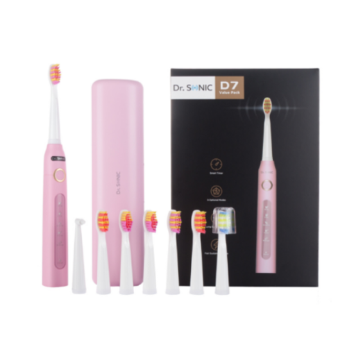 Dr. SONIC D7 szónikus fogkefe, 5 üzemmód (pink)