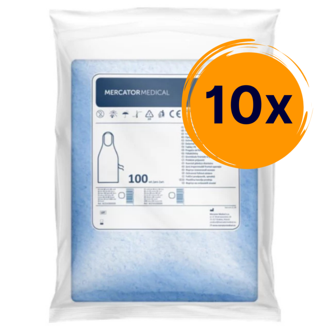 10x Mercator Medical Fóliakötény ECO kék (100db/csomag)