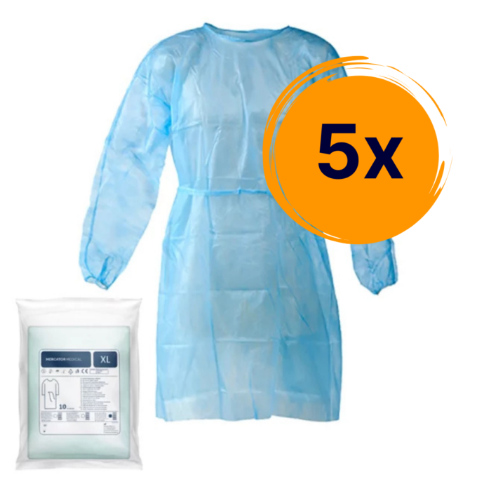 5 csomag látogató köpeny kék eldobható