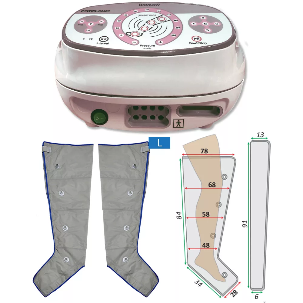 Power Q-2200 készlet láb nyiroködéma kezelésre (L méret)